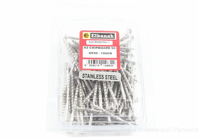 Chipboard Screw S/Steel 8mm x 50mm (100)