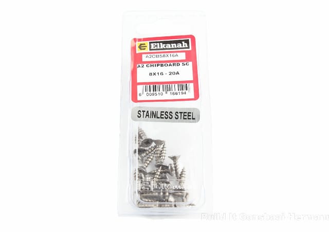 Chipboard Screw S/Steel 8mm x 16mm (20)