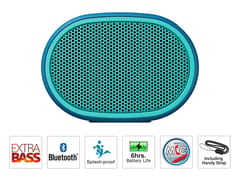 Sony SRS-XB01 Wireless Extra Bass Bluetooth Speaker with 6 Hours Battery Life, Splashproof Speaker wih Mic, Loud Audio for Phone Calls (Blue)