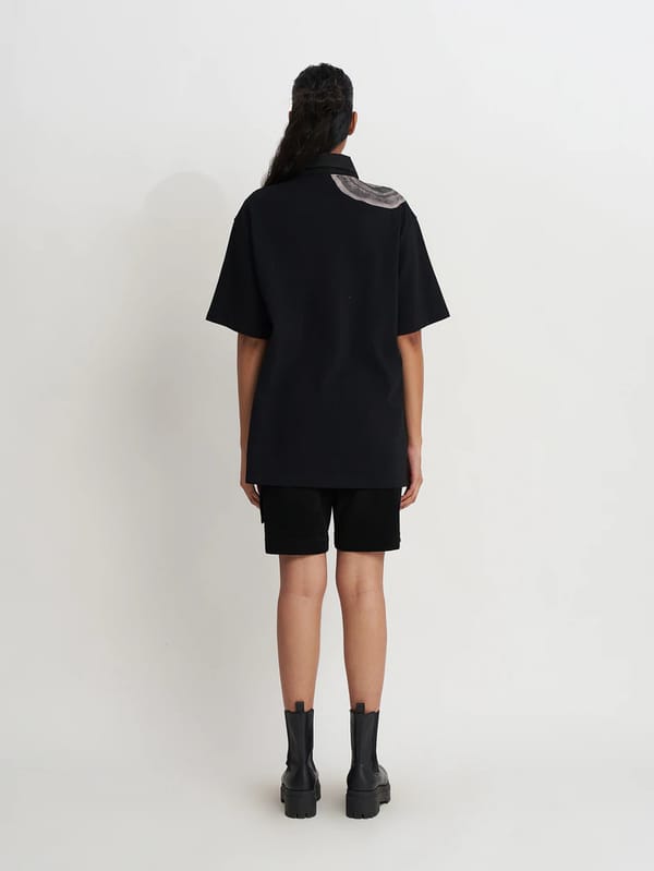 Water Memory Oversized Polo (Black)