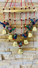 Home Decor Rajasthani Bells Parrot Design Wall Hanging