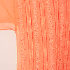 Creamsicle Orange Colour / Cotton Suit Piece / Pre-Stiched Anarkali / Chikankari Embroidery