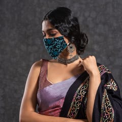 Mask / Full Jaal (Net) Embroidery / Cotton / Double Layered
