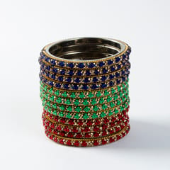 Hyderabad Lac Bangles / Blue, Green & Red Colour HLB11013_1