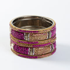 Hyderabad Lac Bangles / Pink & White Colour HLB11022_1