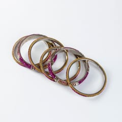 Hyderabad Lac Bangles / Pink & White Colour HLB11022_1