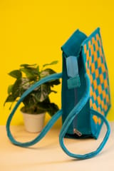 Navvar Jute Hand Bag | Blue | Handcrafted |  Reusable and biodegradable