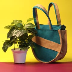 Ladies Hand Bag | Jute | Blue | Eco-friendly & Reusable