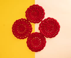 Handmade Crochet Coaster (Pack Of 4)