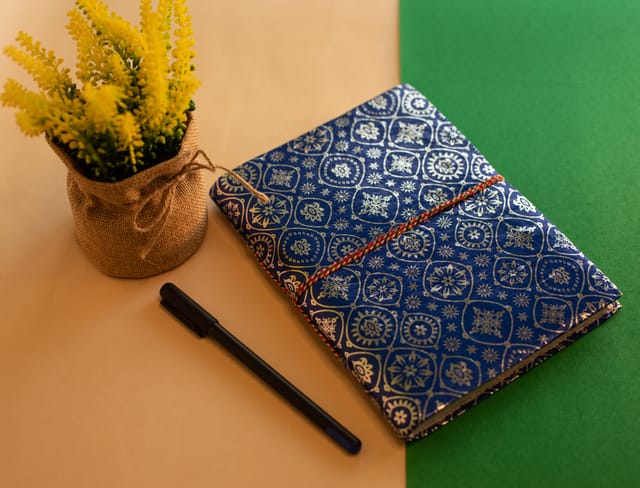 Handmade Diary / Royal Blue Print