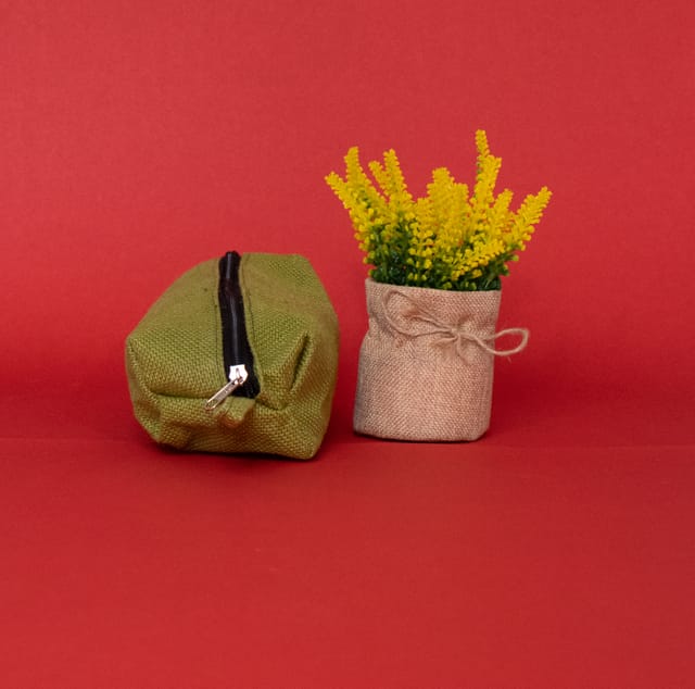 Green Jute Stationery Pouch