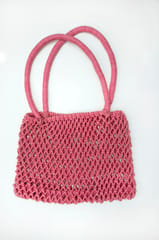 Pink Braided Tote Bag