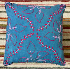Hand Embroider / Cushion Cover / Blue