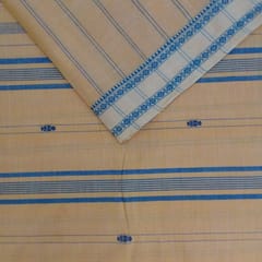Mustard Yellow Handwoven Cotton Saree With Blouse 003
