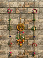 Multicolour Ring Door Toran With Gota Bell Hanging
