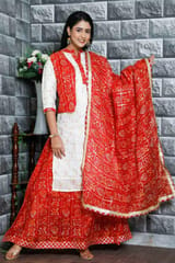 Sharara Skirt Kurti & Dupatta / Bandhani Design