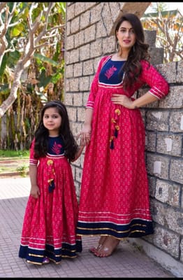 Combo Gown For Mother & Daughter / Frock Style