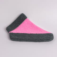 Pink & Grey Woollen Socks | Vegan Acrylic wool