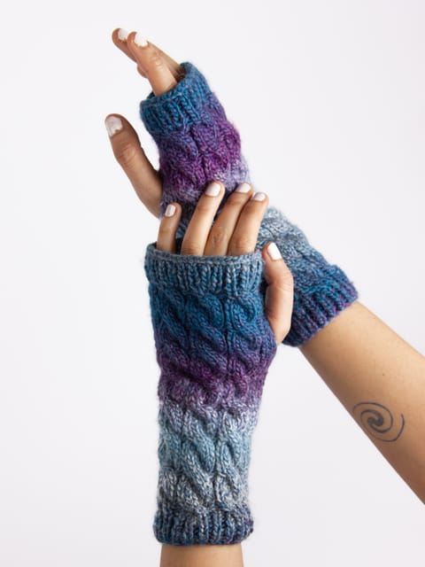 Fingerless Woollen Hand-Knitted Mittens or Gloves