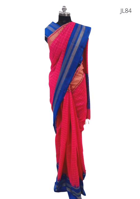 Blue & Pink Banarasi Saree JL84