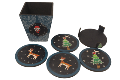 Pen Stand & Coaster Set | Christmas Theme