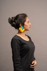 Silk Yarn And Fabric Earring