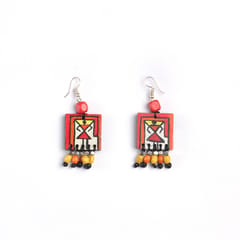Warli Hand-painted Necklace With Earings