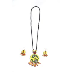 Warli Hand-painted Necklace Set | Fish Motifs
