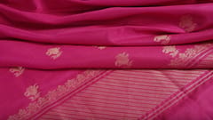 Handloom Plain Weave With Reshmi Gold Zari Booti Dupatta