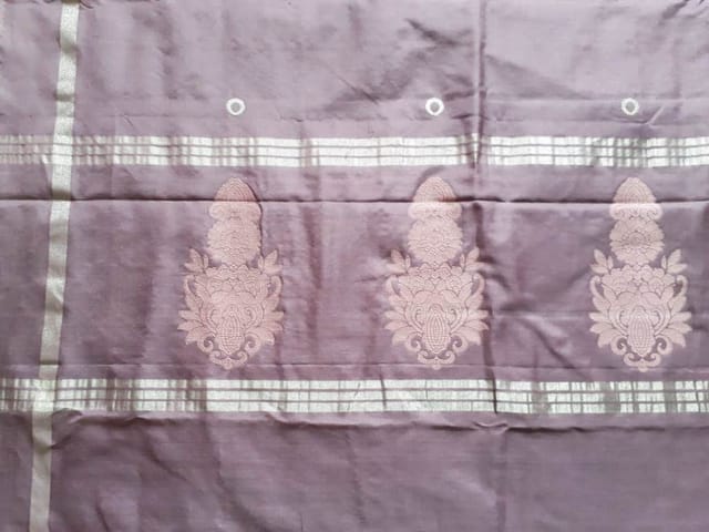 Handloom Banarasi Kadwa Booti With Reshmi Silver Zari Dupatta. Silk / Cotton -DUP-018