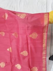 Orange Banarasi Silk Handloom Dupatta