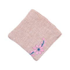 Set Of 4 Table Placemat And Set Of Coasters with Blue-Pink Chikankari embroidery