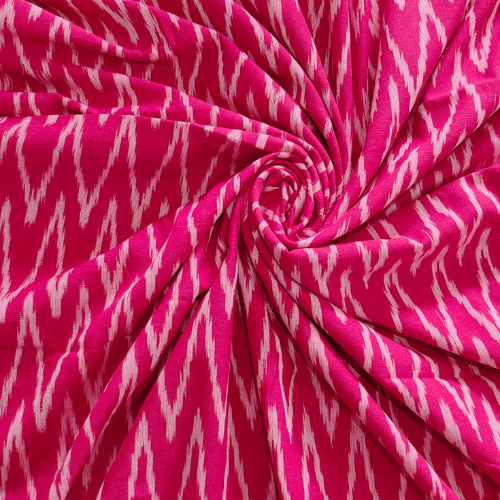 Pink Ikkat Fabric-011