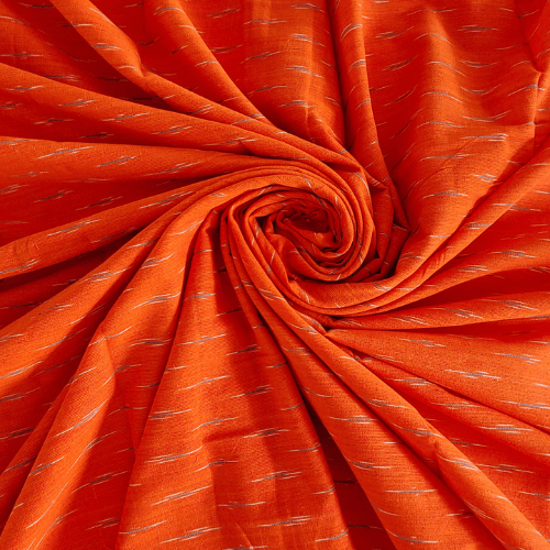 Orange Ikkat Fabric-015