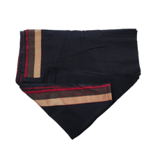 Black Fabric With Gold Zari Border