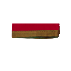 Red Fabric With Gold Zari Border-1