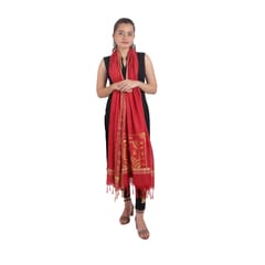 Hand Painted Red Dupatta