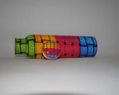Multi Colour Enamel Finish Copper Water Bottle