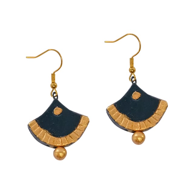 Black & Gold Terracotta Earrings ( Exclusive Collections)