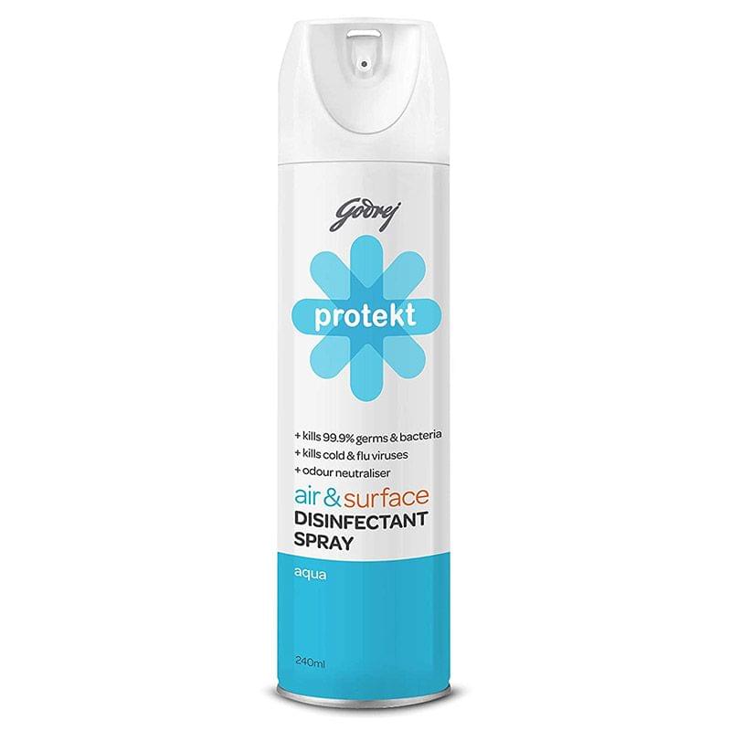 Godrej Protekt Air & Surface Disinfectant Spray Aqua : 240 Ml
