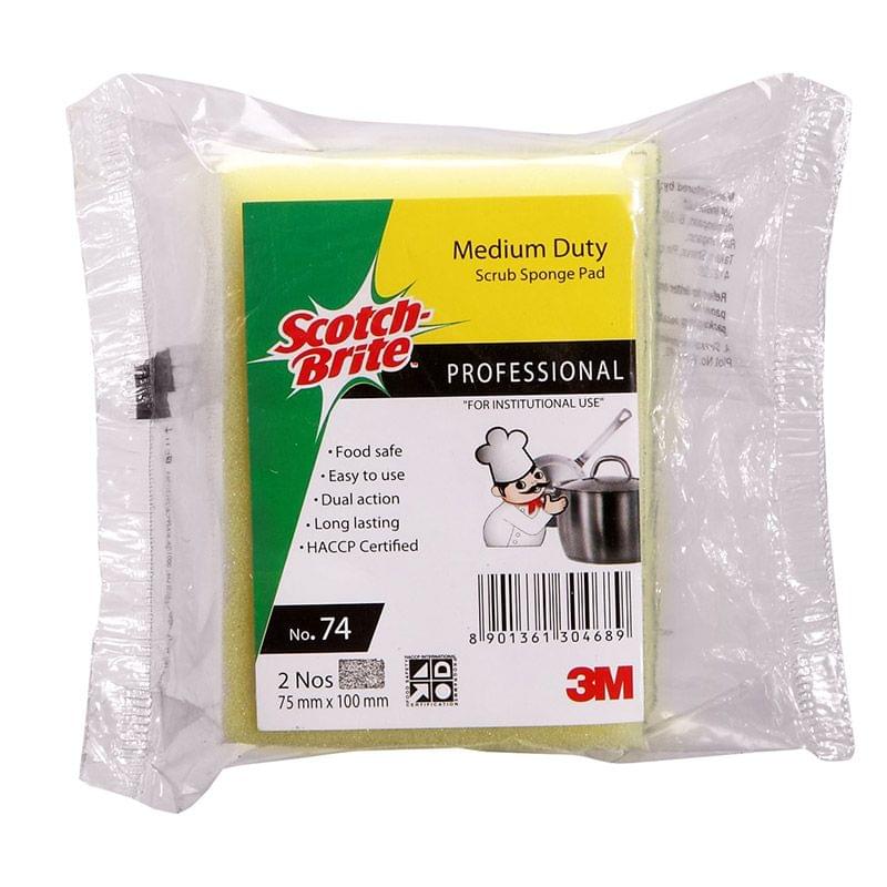 Scotch Bright With Scrub Sponge Pad 3M (75mm X 100mm) : 2 Nos