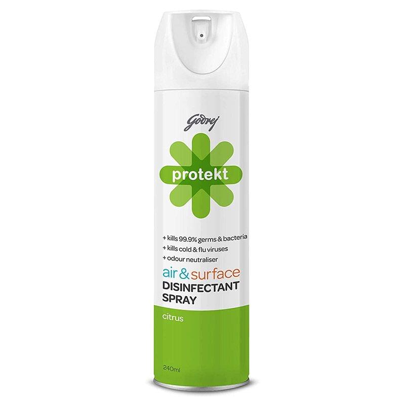 Godrej Protekt Air & Surface Disinfectant Spray Citrus : 240 Ml
