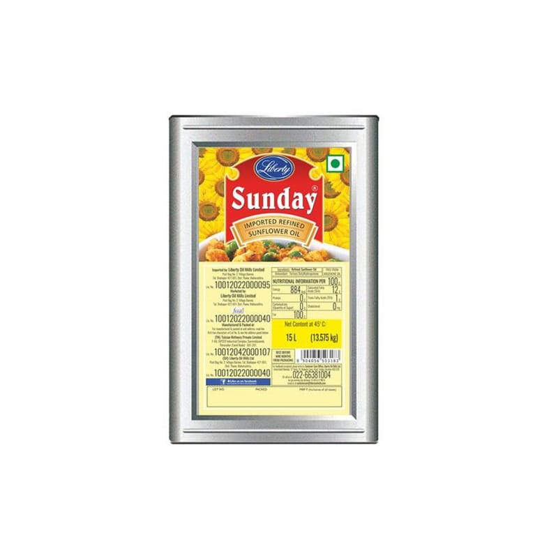 Sunday Sunflower Oil Tin : 15 Ltr #