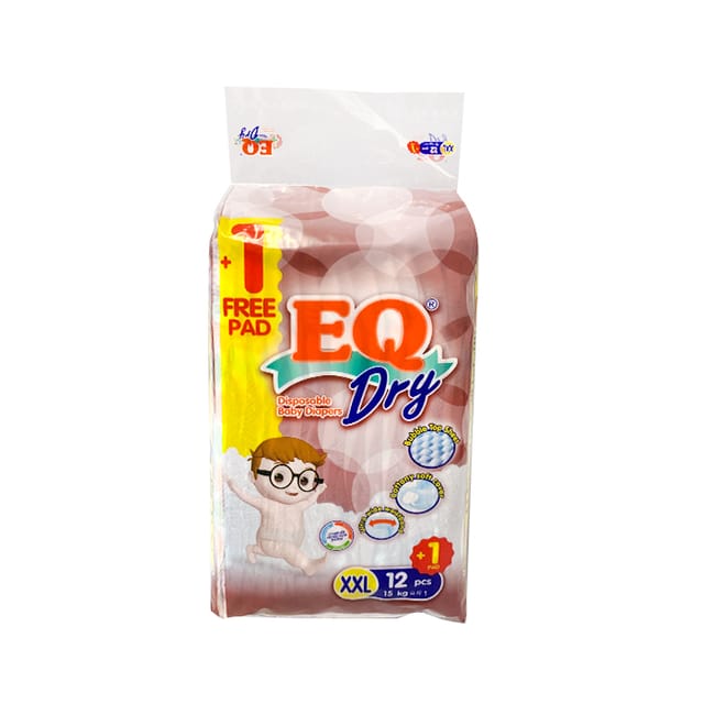 EQ Dry Baby Diaper Travel Pack XXL 12s