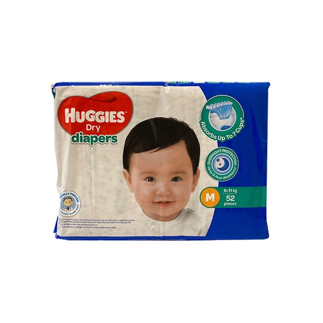 Huggies Dry Baby Diaper Jumbo Medium 52s