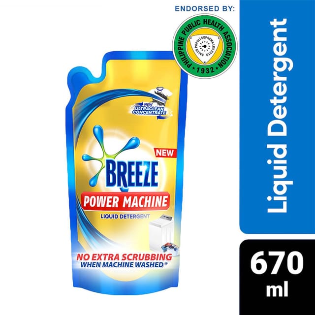 Breeze Liquid Detergent with Stain-Action Bula 670ml Pouch