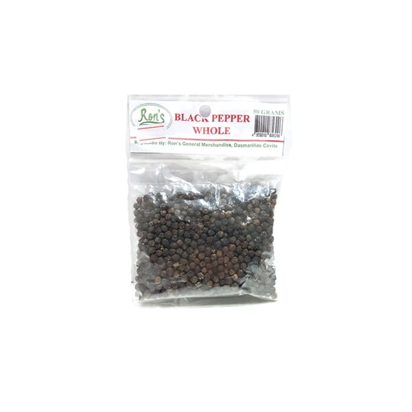 Rons Black Pepper Whole 50g