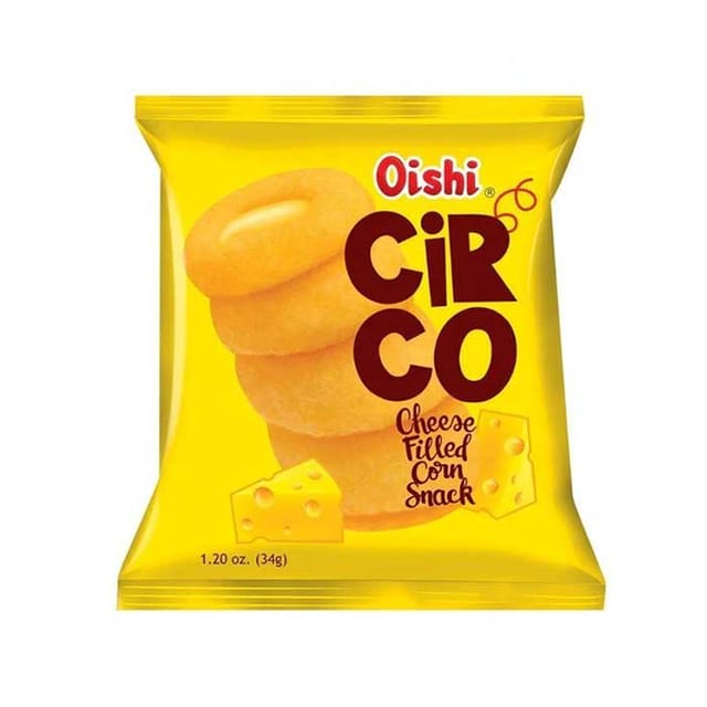 Oishi Circo Cheese Filled Corn Snacks 34g