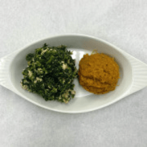 Turkey Spinach Bowl and Mashed Sweet Potatoes