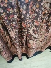Pure Wool Jamewar Black Shawl with Beautiful Paisley work with Multi-colour threads
